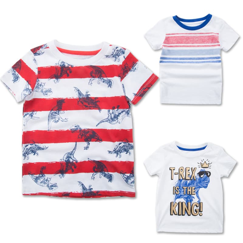 2-7 anos de idade verão roupas infantis comércio exterior puro algodão meninos camiseta de manga curta crianças bebê Und