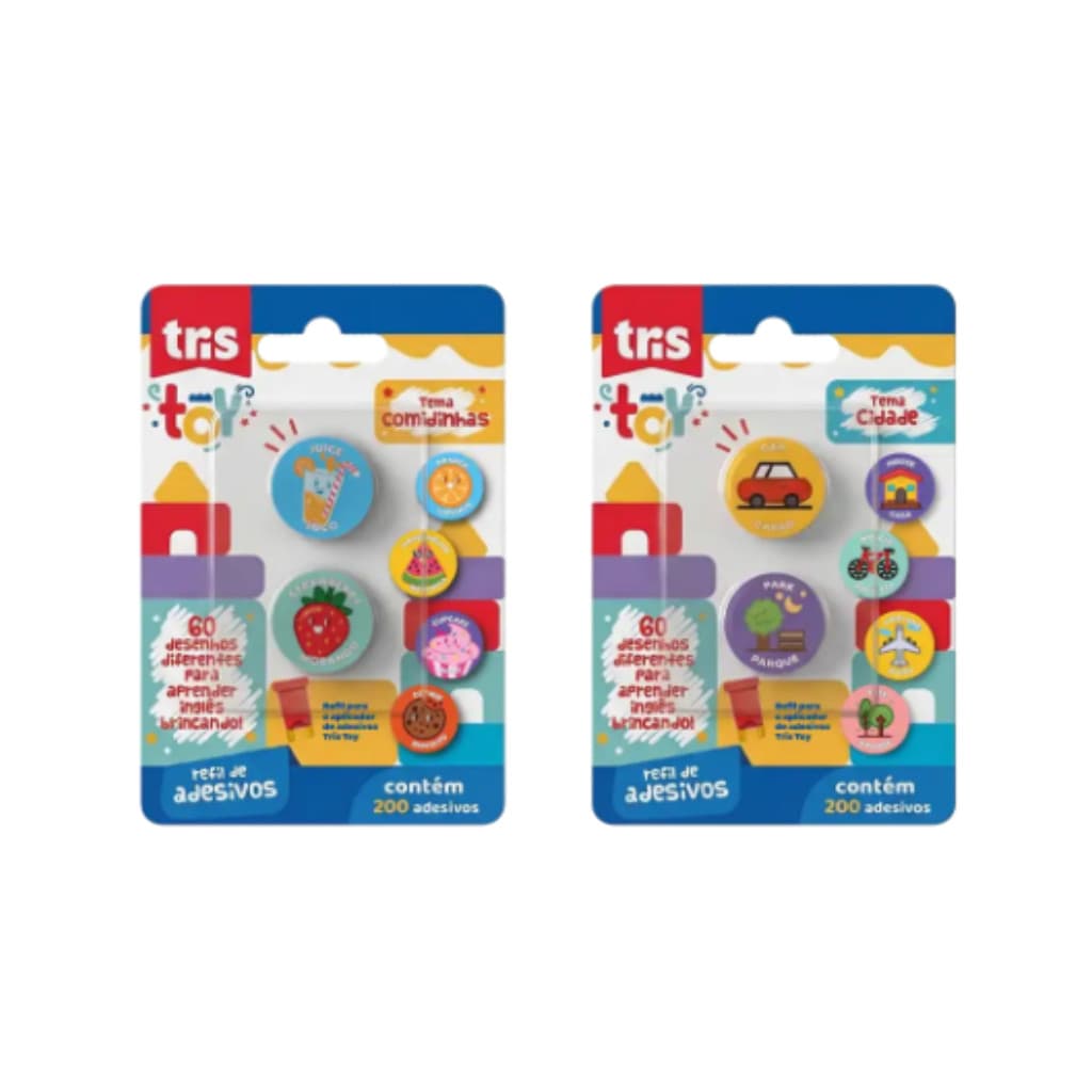 Refil para Carimbo Mágico Adesivos Toy 400 adesivos Tris