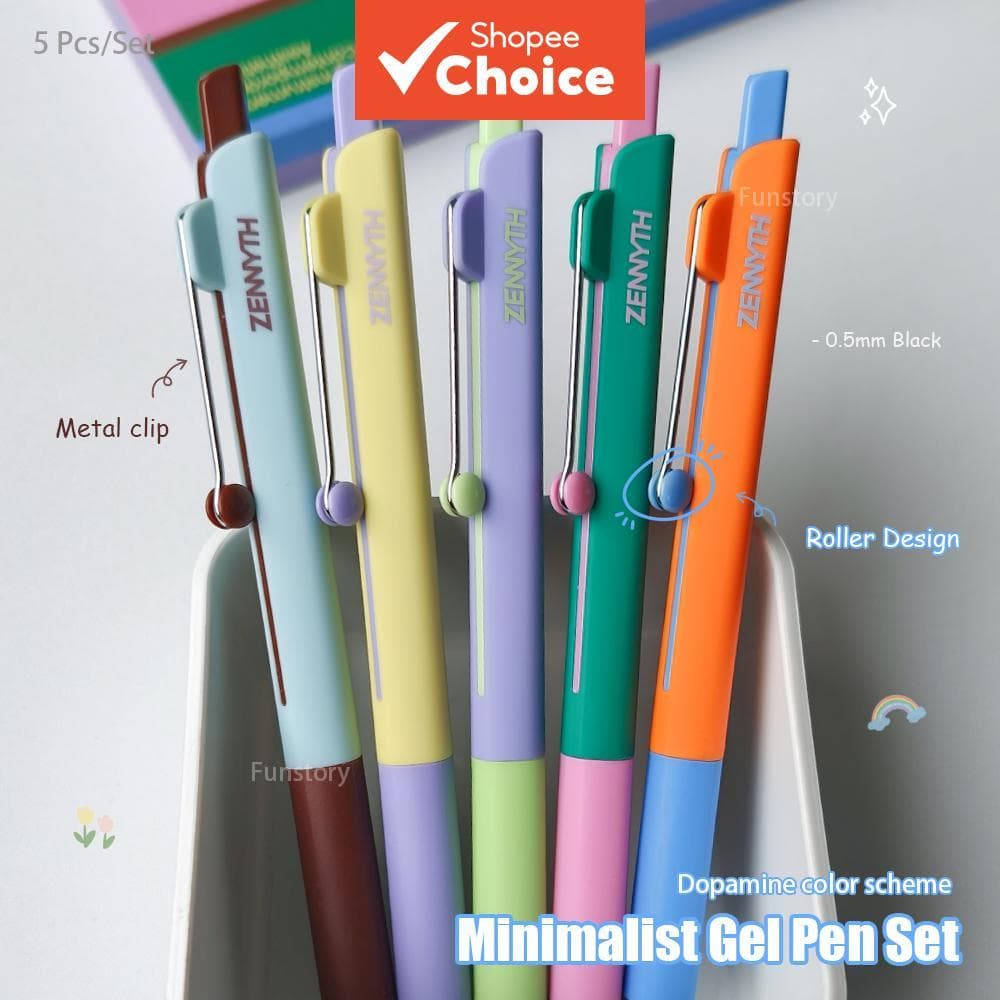 Conjunto De Canetas De Gel Minimalista 5 Unidades 0.5 Mm Baixo Centro De Gravidade Caneta De Secagem Rápida Estilo IG Do