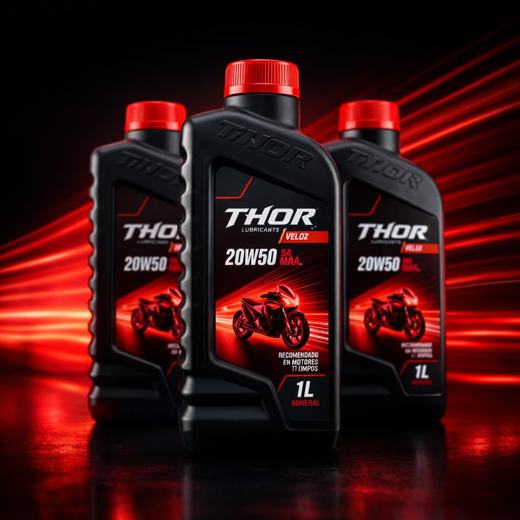 Kit 3 Óleo Lubrificante Para Motor Thor 20W50 Veloz 1L