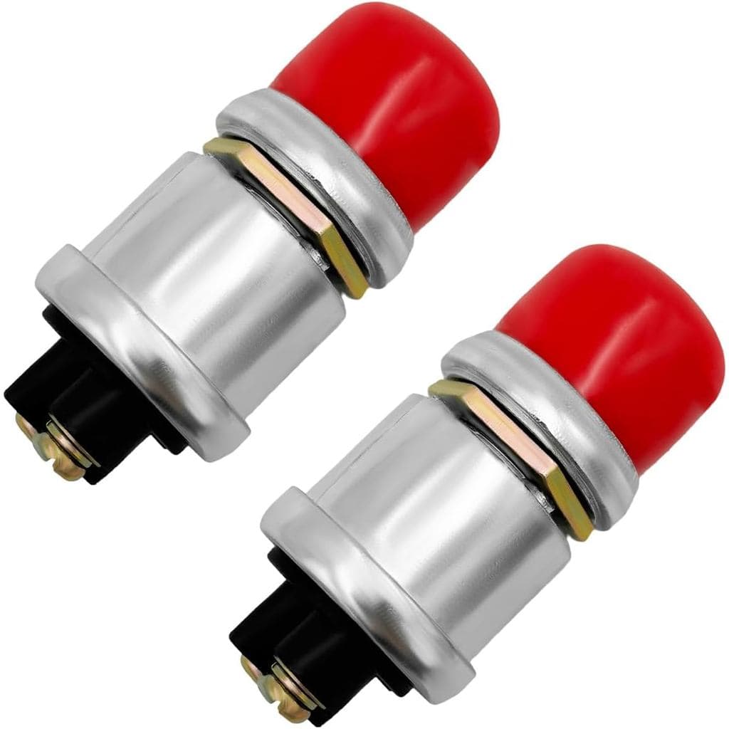 2 PCS Interruptor de Ignição Momentâneo com Botão de Pressão, Interruptor de Partida 12/24V, Interruptor à Prova d'Água