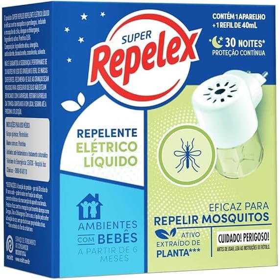 Kit Repelex Aparelho Elétrico Bivolt + Refil Repelente Líquido 30 Noites 40ml