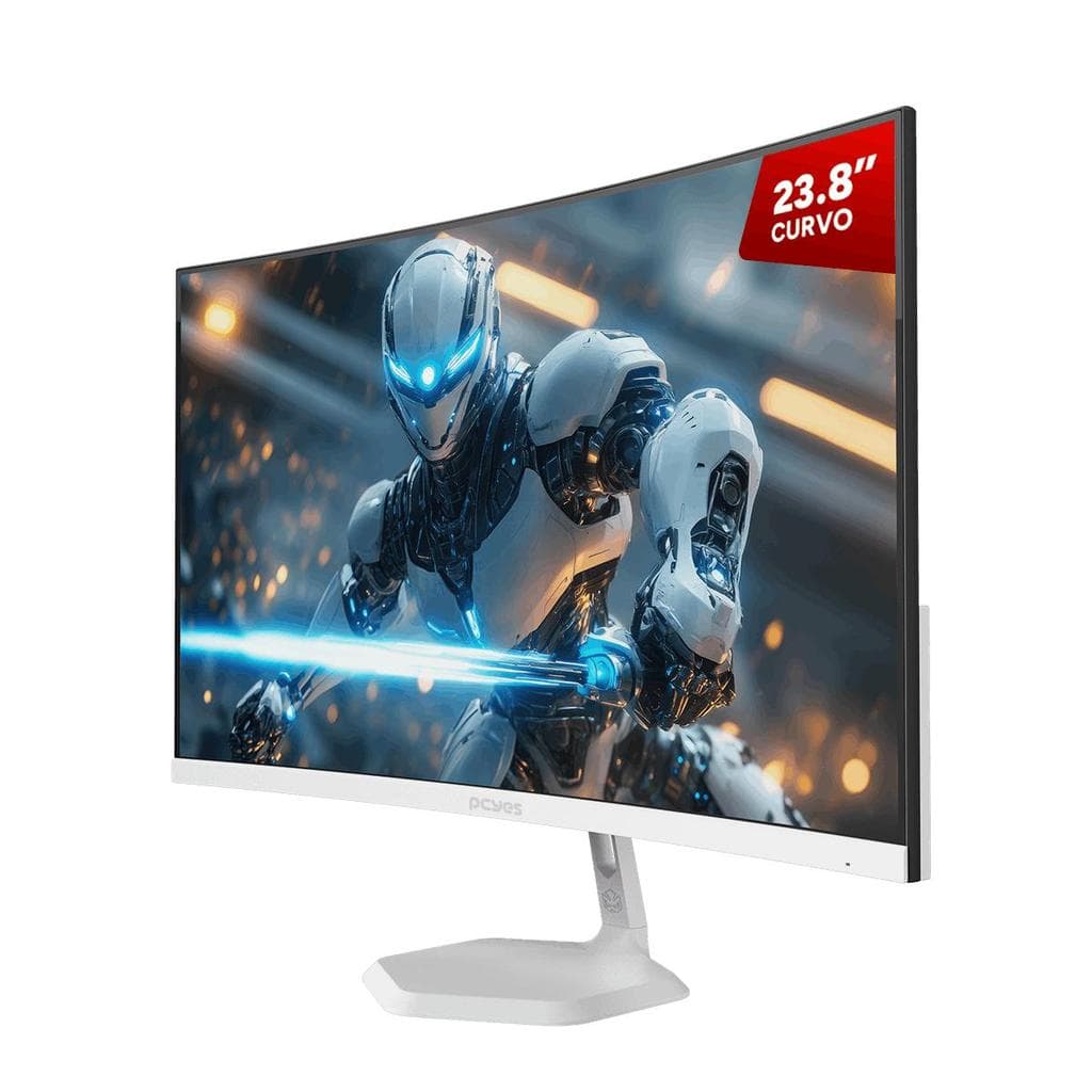 Monitor Gamer Pcyes Quartzo Q23c 23.8" Curvo Fhd Va 100hz 5ms Hdmi/Vga Freesync White Ghost
