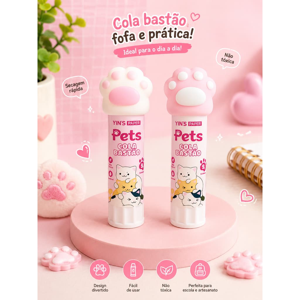 COLA BASTÃO PETS PATINHAS 9G