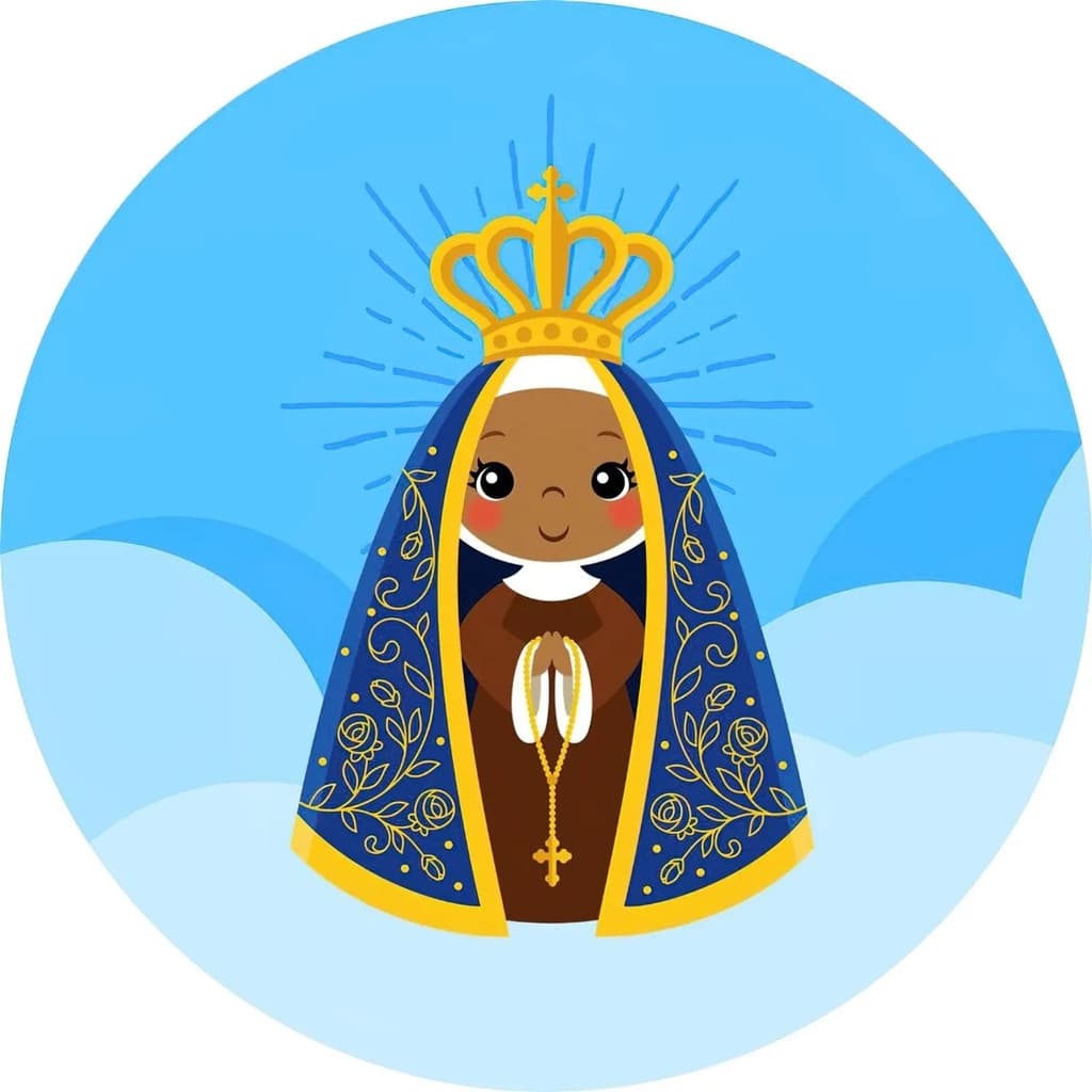 Painel Redondo Nossa Senhora Aparecida Sublimad 50x50 Full