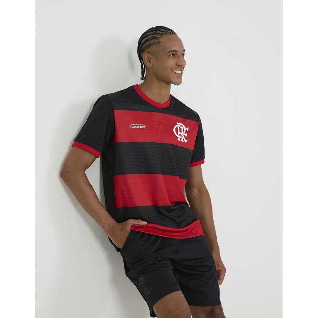 Camisa Flamengo Emoção Listrada Sinta a Força do Manto Rubro Negro