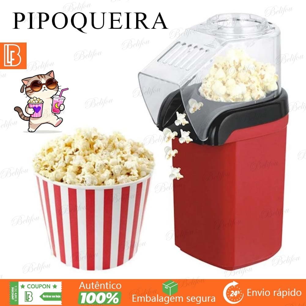 Pipoqueira Elétrica Sem Óleo Ar Quente 1200w Pipoqueira de Cinema Fit Doméstica Copo Bivolt