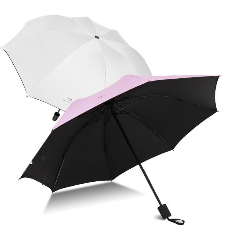 Coreano coreano menina três vezes engrossado vinil protetor solar guarda-sol Mori guarda-chuva UV negrito guarda-chuva p