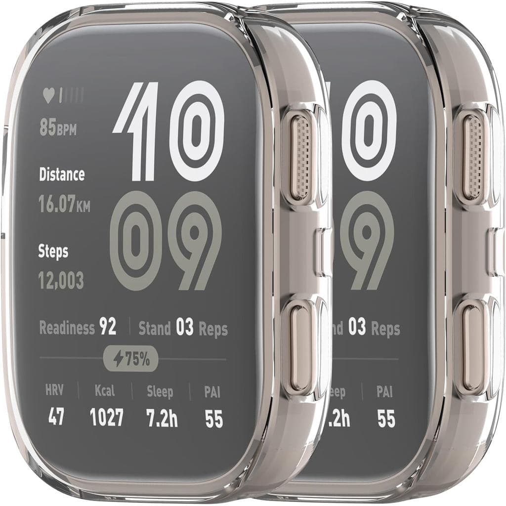 Capa Protetora de Tela Compatível com Smartwatch Amazfit Bip 6, Capa Protetora Completa em TPU Macio com Borda Revestida