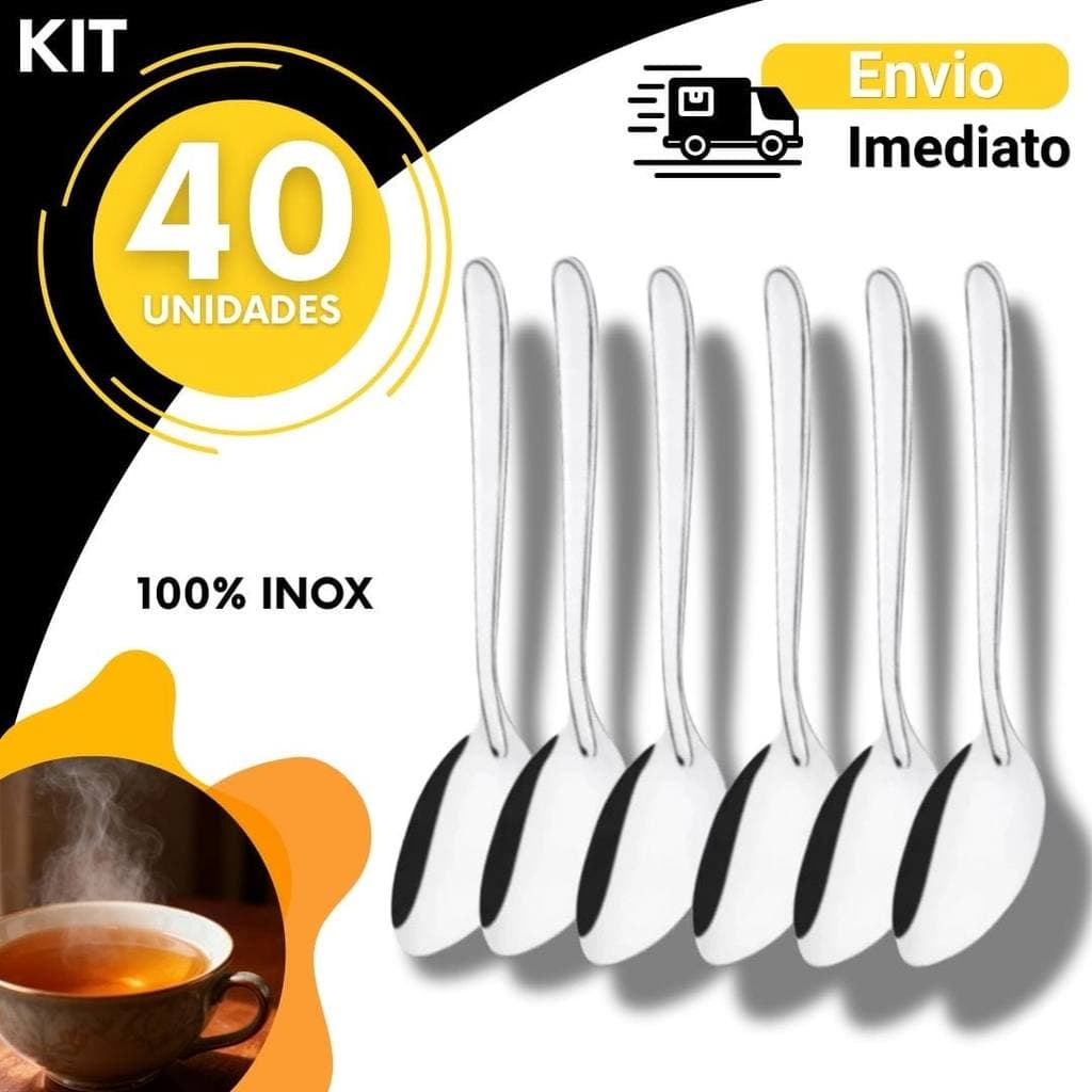 Kit Colheres Talher Inox Chá / Cha 12 32 36 40 Unidades | Talheres Cozinha Restaurante Econômico