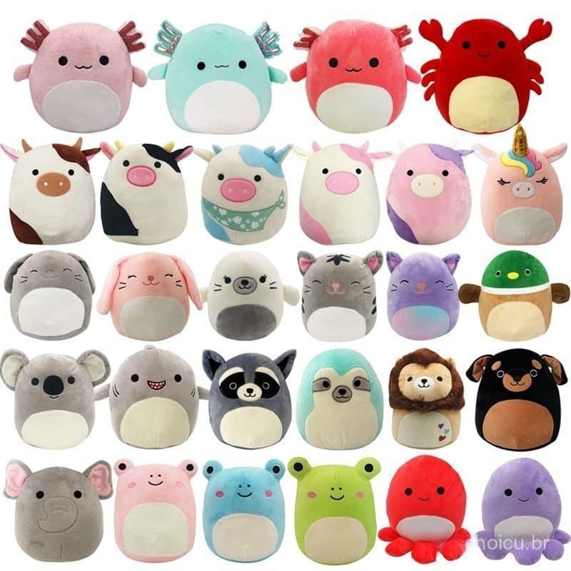Brinquedo de Pelúcia Animal Squishmallows Axolote de Desenho Animado Calmante Presente de Aniversário Grande Boneca