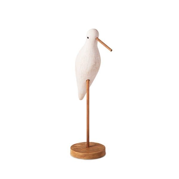 Escultura Decorativa de Pássaro Poliresina Base Madeira 30cm