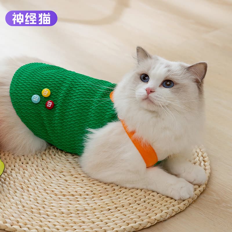 Roupas de gato verão frutas remendo estilingue Pet primavera outono gatinho estilo fino Anti-fiapos gradiente inglês cur