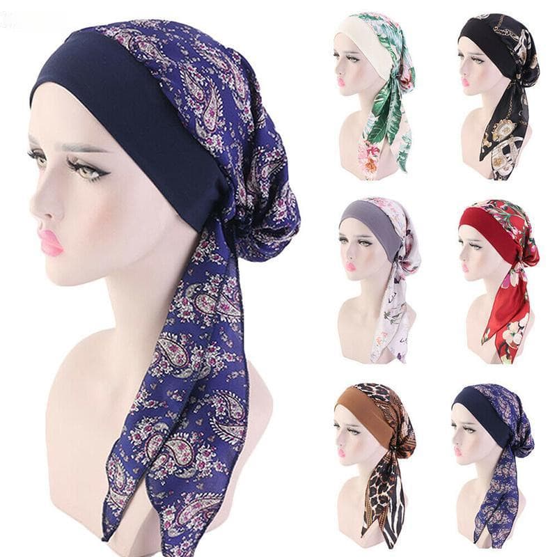 Lenço Feminino Para Quimioterapia Com Câncer , Perda De Cabelo , Turbante Pré-Amarrado , Novo COD OY4D