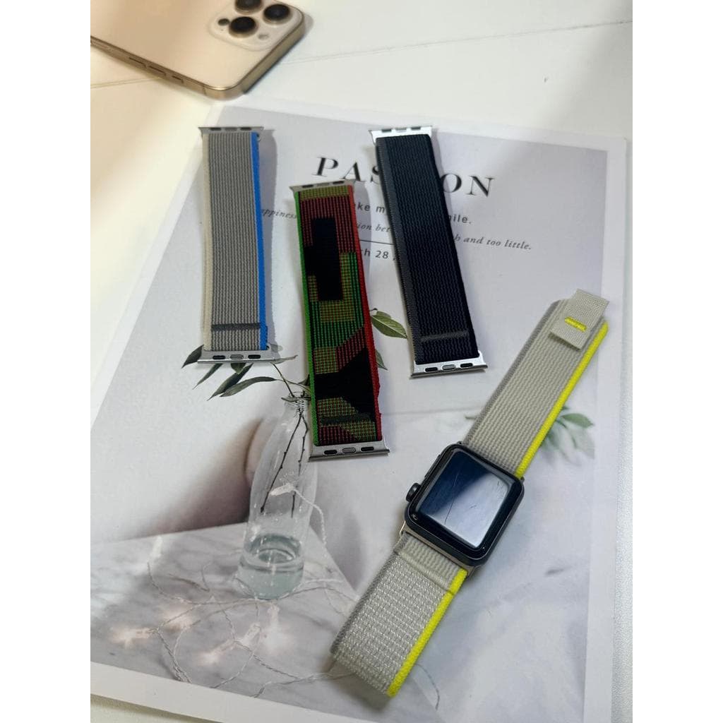 Pulseira nylon loop respirável compatível com smartwatch 38/42mm leve confortável esportiva várias cores
