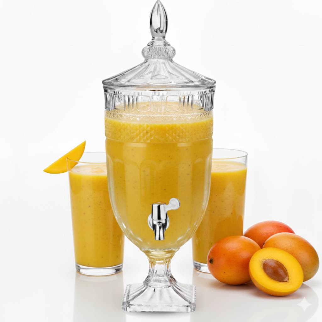 Suqueira De Vidro Cristal 3 Litros Torneira Dispenser Água Saborizada Sucos Festa Eventos