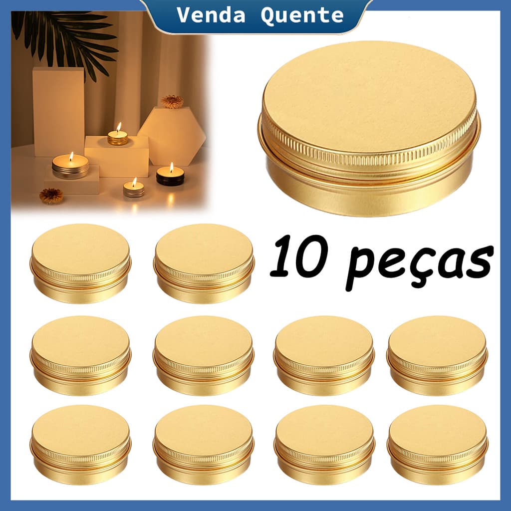 10 latas (50ml) lata redonda de alumínio com tampa de rosca, tanque de armazenamento de Metal