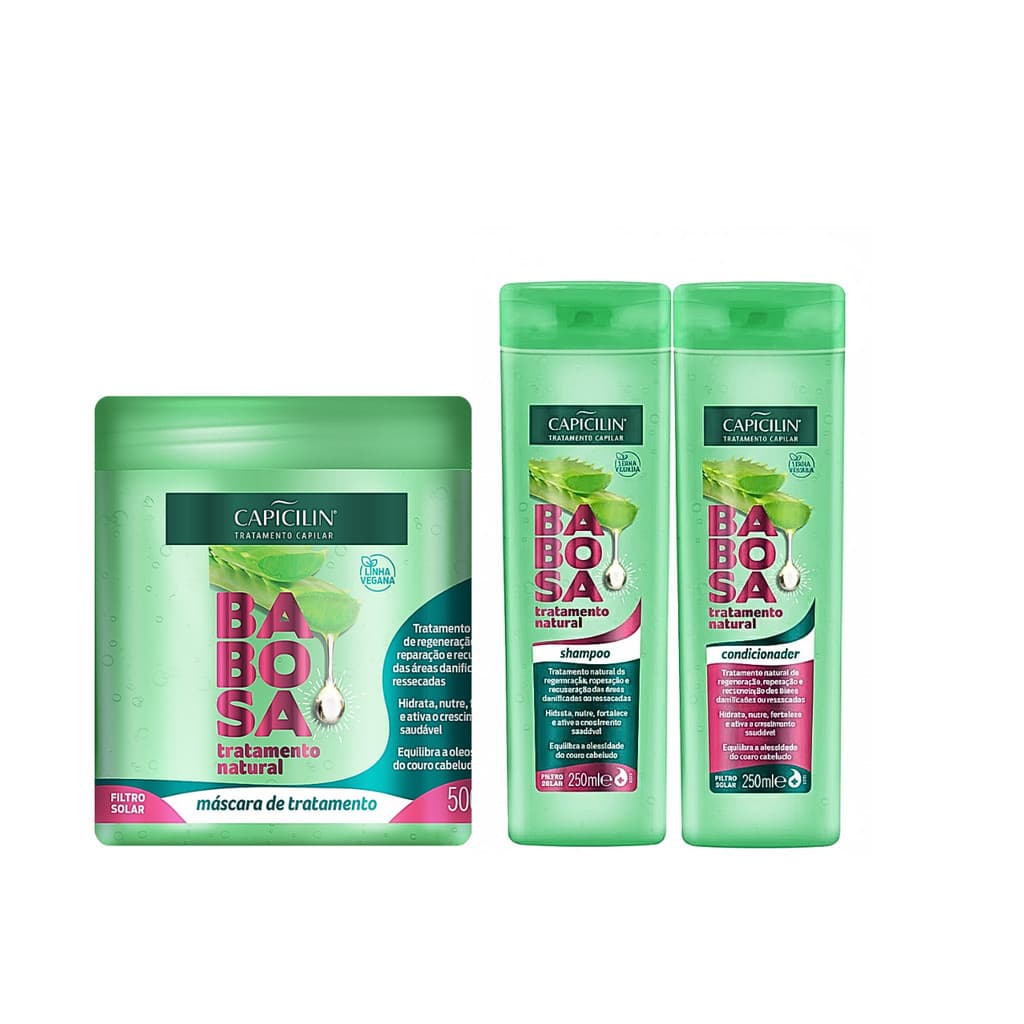 Kit Shampoo Condicionador Mascara  Babosa Capicilin