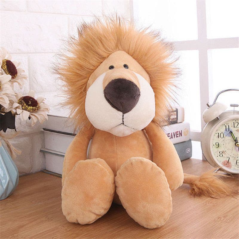 Bonecos de Pelúcia de Animais da Floresta Leão Elefante Tigre Macaco Cervo Brinquedos para Crianças Presentes DNI9