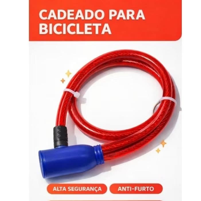 Corrente Cadeado Antifurto Moto Bicicleta Segurança Portão Cabo De Aço 7,5mx65cm 2 Chaves
