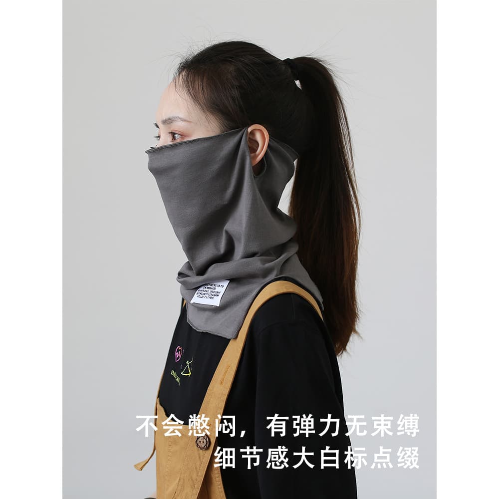 Moda algodão pendurado máscara de orelha proteção do pescoço verão proteção ultravioleta máscara facial capa rosto cheio