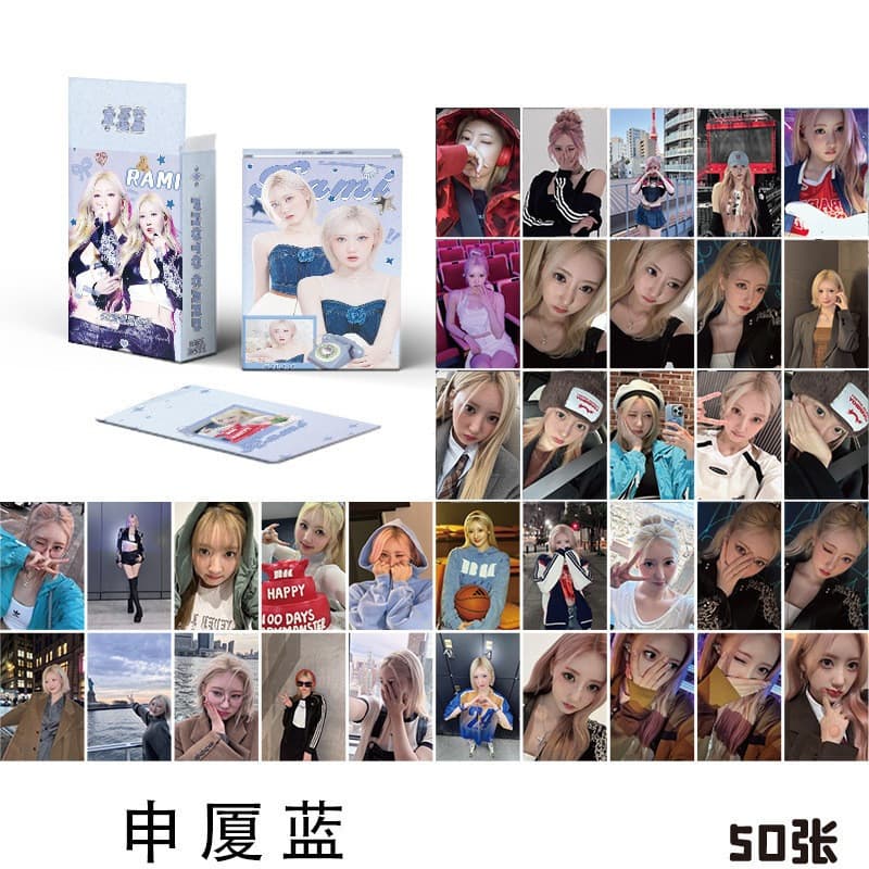 LINXX 50 Pcs BABYMONSTER RAMI Cartão Laser Holográfico Kpop Cartões Postais Série