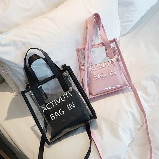 Bolsa transparente transparente bolsa de ombro bolsa de gelatina bolsa de gelatina bolsa feminina transparente bolsa peq