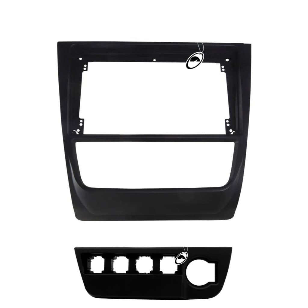 Moldura De Painel 2 Din 9" Polegadas Vw Gol Saveiro Voyage G6 - Preto
