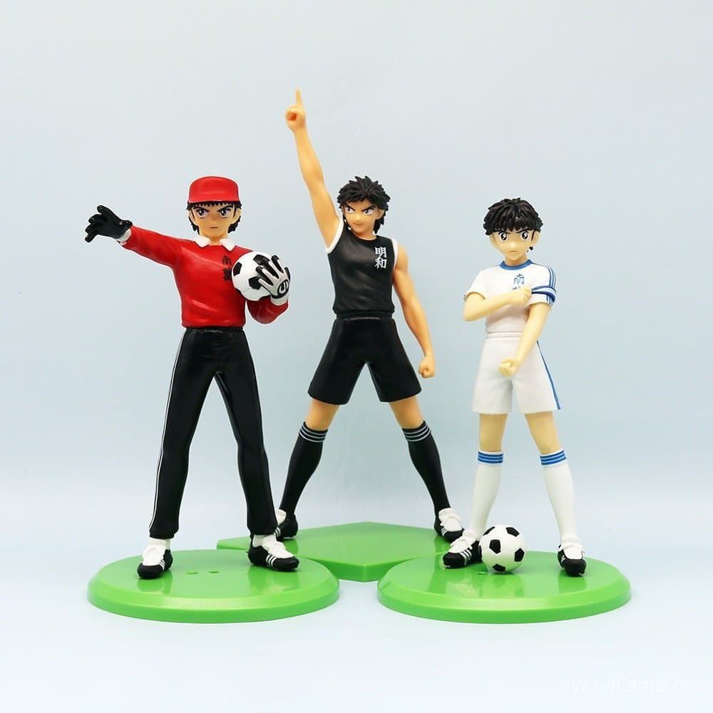 1 Pçs 18-23cm Anime Capitão Tsubasa Figura Ozora Wakabayashi Genzo Kojiro Hyuga Futebol PVC Figuras De Ação Modelo Bonec