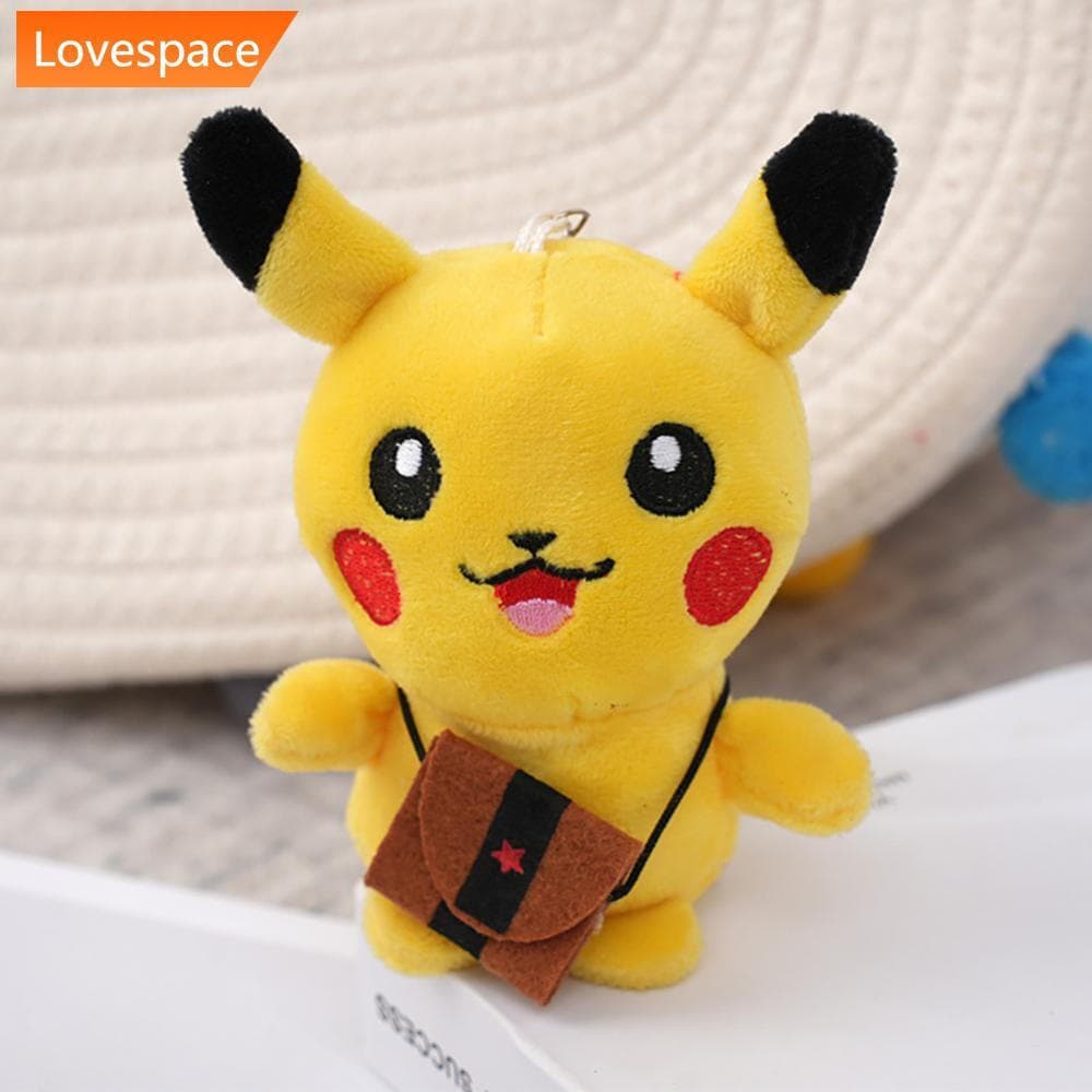 LS-STORE 1PC 13cm Bonito Pokémon Brinquedo De Pelúcia Chaveiro Adorável Saco Mochila Pingente Pikachu Chaveiros Decoraçã