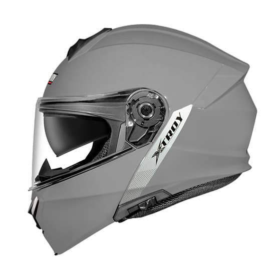 Capacete Motociclista Escamoteável Articulado Robocop Óculos Solar Interno XTROY Premium MATTE CINZA