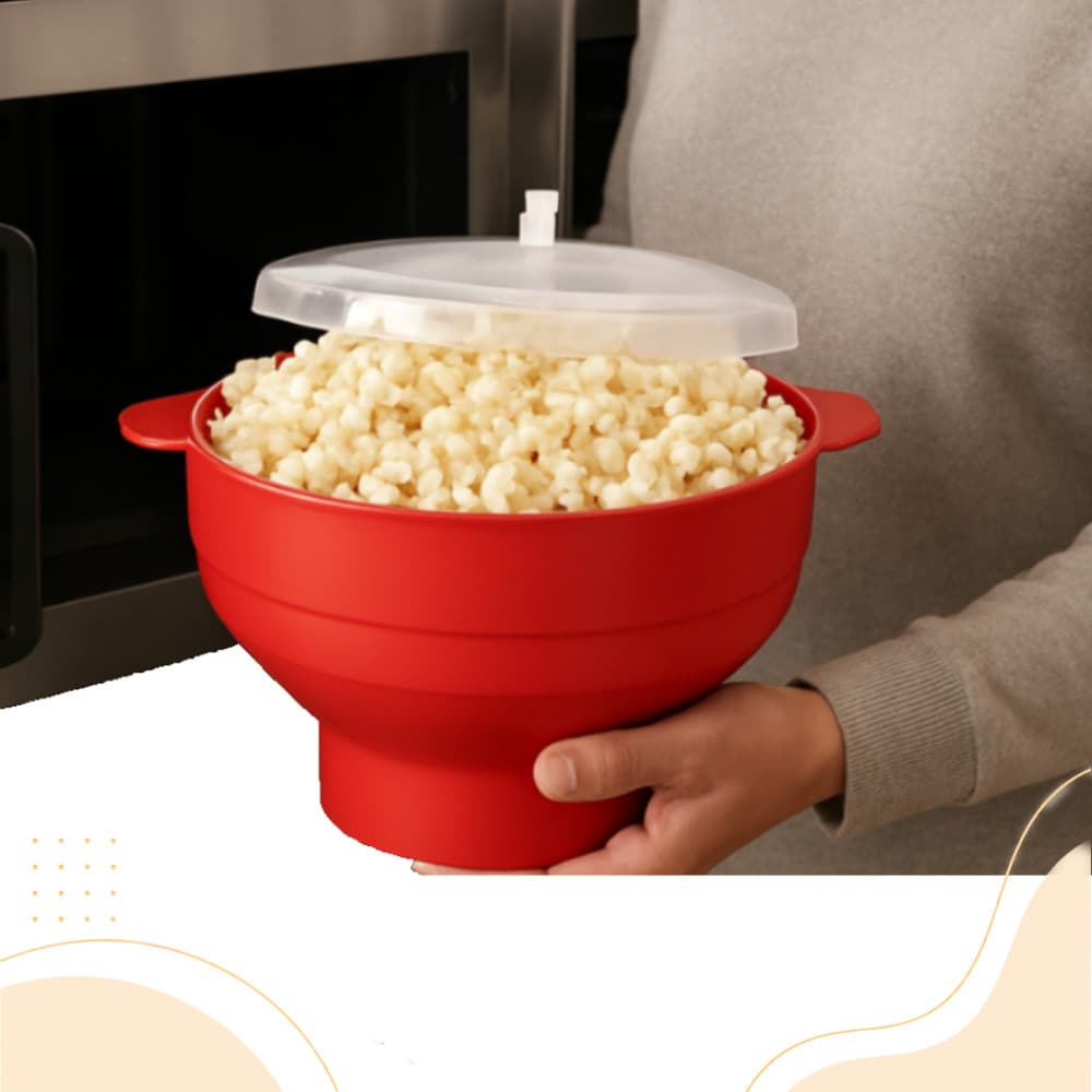 Pipoqueira Silicone Reutilizável Micro-ondas Compacta Cozinha