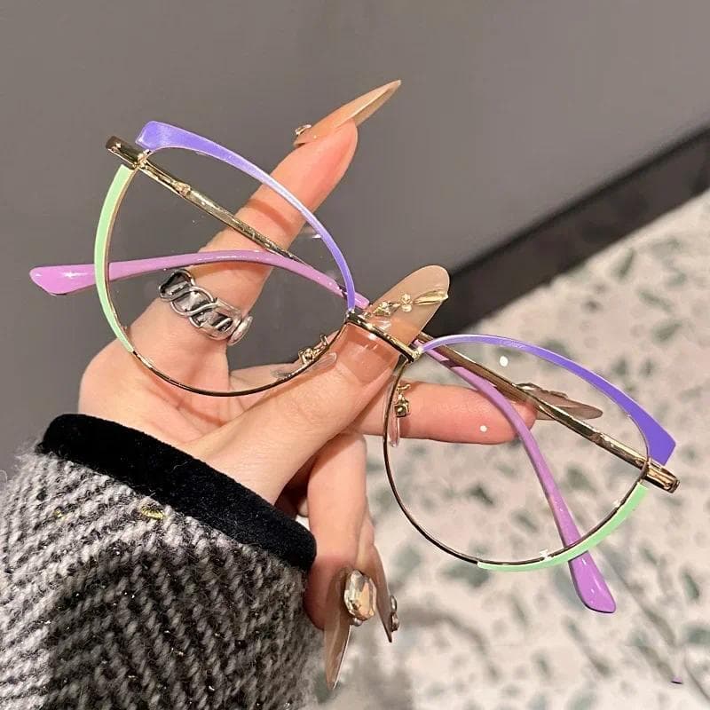 2026 Unissex Moda Retro Anti Luz Azul Óculos De Sol Planos Feminino Gato Armações Ultra Claro Proteção Para Os Olhos