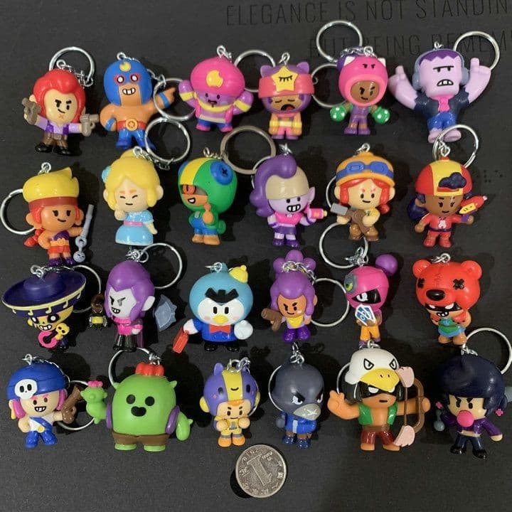 Chaveiro de brinquedo de jogo de desenho animado Brawl Stars Spike Corvo Preto Veículo Montado Boneco Ornamentos Pendent