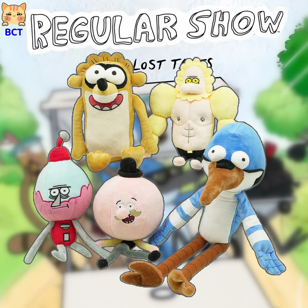 BCT ✨ Bonito Regular Mostrar Brinquedos De Pelúcia Dos Desenhos Animados Programa Rigby Mordecai Benson Boneca Diversão