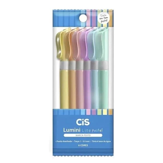 Kit Marca Texto Lumini Lite Pastel c/06und CIS