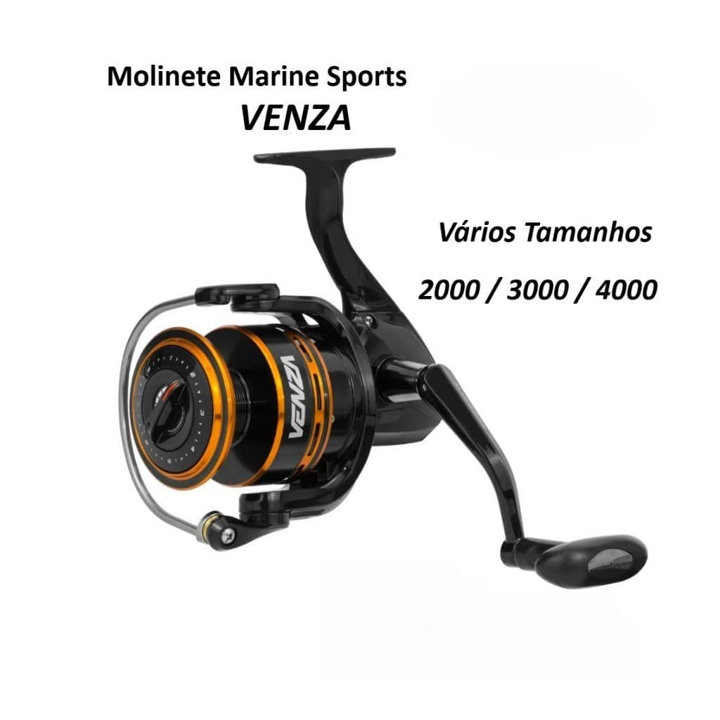Molinete Venza 2000/3000/4000/5000 Marine Sports 6 Rolamentos Drag 4kg 6kg 8kg 10kg Carretel Alumíni