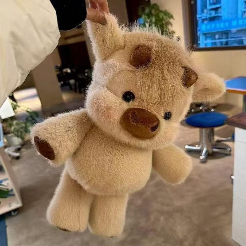 Pelúcia de Vaca Highland em Movimento, Brinquedo de Pelúcia Super Macio, Boneca de Pelúcia de Vaca Fofa, Almofada Abraçá