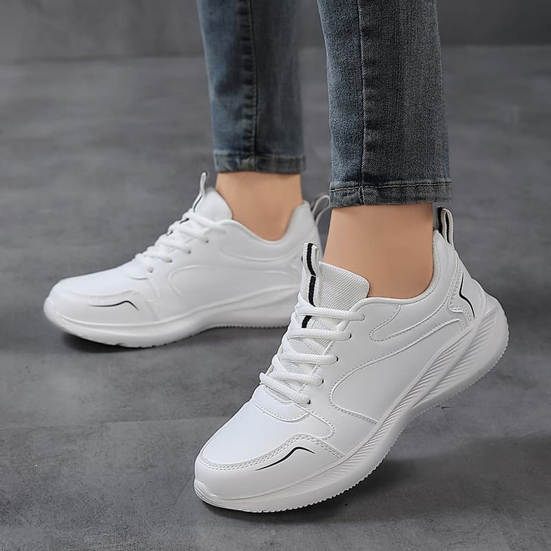 Beamon sapatos femininos sapatos brancos tênis de couro feminino primavera outono meninas sapatos brancos casuais sola p