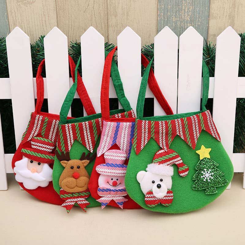 Sacos de presente de natal sacos de doces sacos de lanche sacos de embalagem de maçã decorações sacos de prêmio suprimen