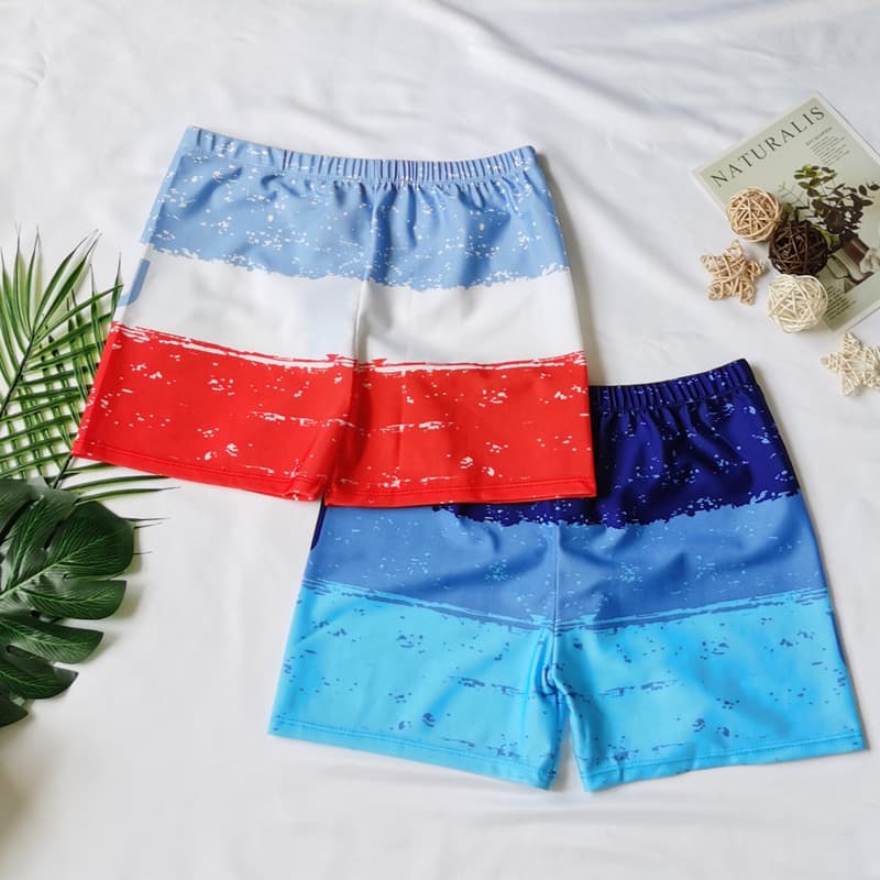 Calção de banho masculino cor Boxer tecido confortável Anti-constrangimento com cordão tamanho grande primavera quente e