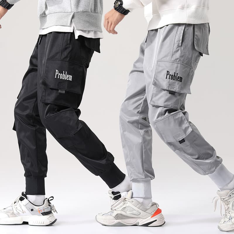 Estilo funcional macacão masculino Street Wear paraquedista calças masculinas outono inverno solto calças casuais grande