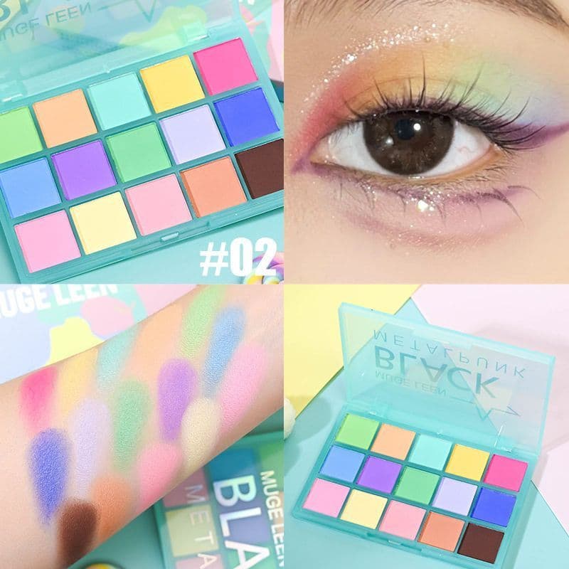 Macaron 15 cores sombra completa fosca não é fácil de borrar sombra de longa duração à prova d'água paleta de sombras pa