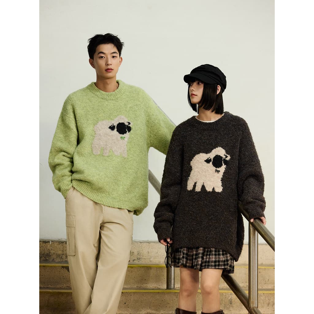 PSO Marca Masculina Feminina Suéter Gola Redonda Malhas Casal Solto Estilo Preguiçoso Suéter Top Inverno