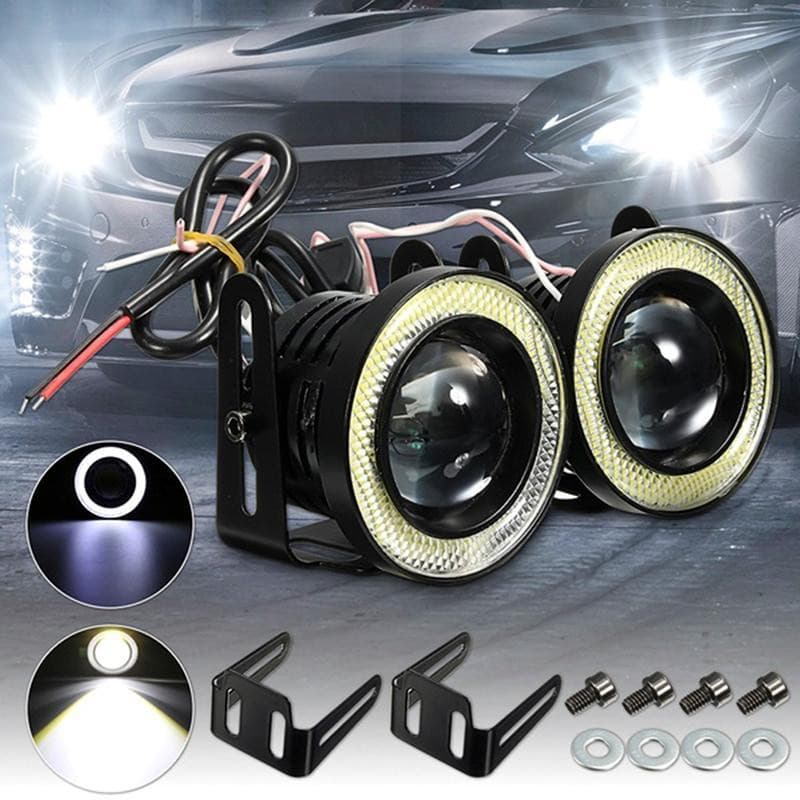 2.5'15w Carro Branco COB LED Projetor Angel Eyes Anel Azul DRL Lâmpada De Nevoeiro COD NEVO