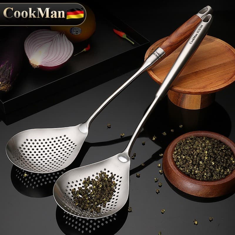 Estilo alemão 304 aço inoxidável Sichuan pimenta coador cozinha do agregado familiar filtro malha peneira frito dreno bo