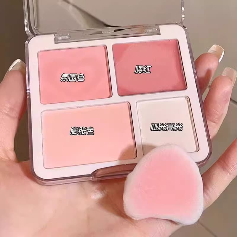 [Yingying grande marca] paleta de Blush de quatro cores alto brilho contorno de sombra três em um creme Rouge 2026 novo