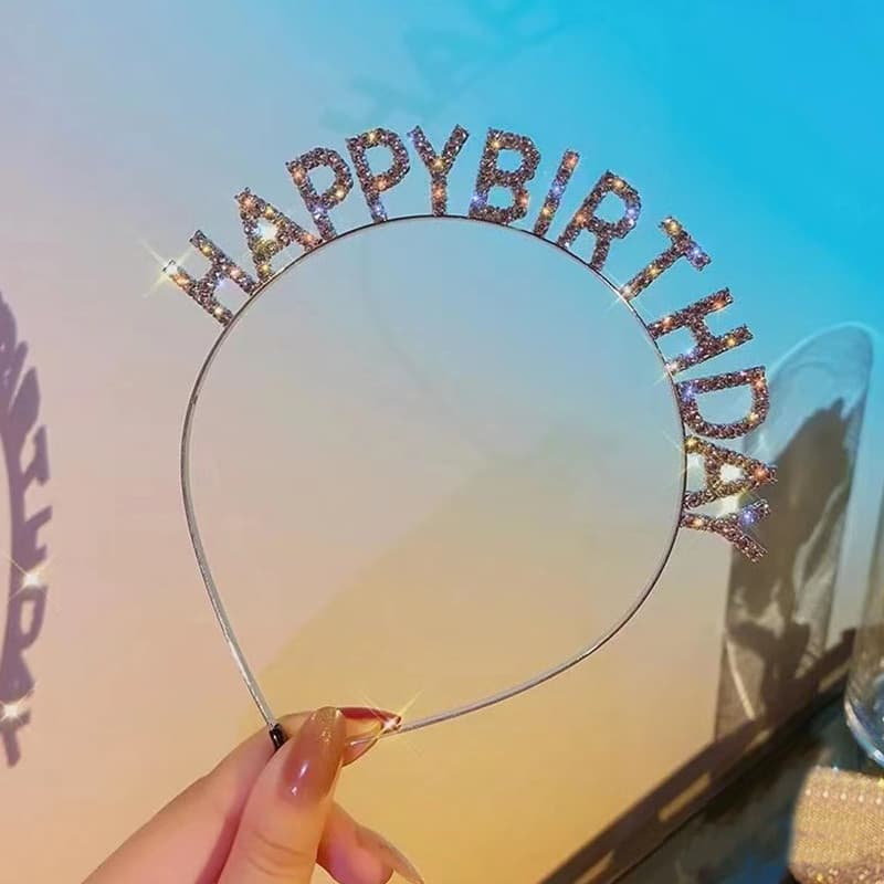 Feliz aniversário bandana feliz aniversário piscando diamante carta bandana engraçado decoração suprimentos festa acessó