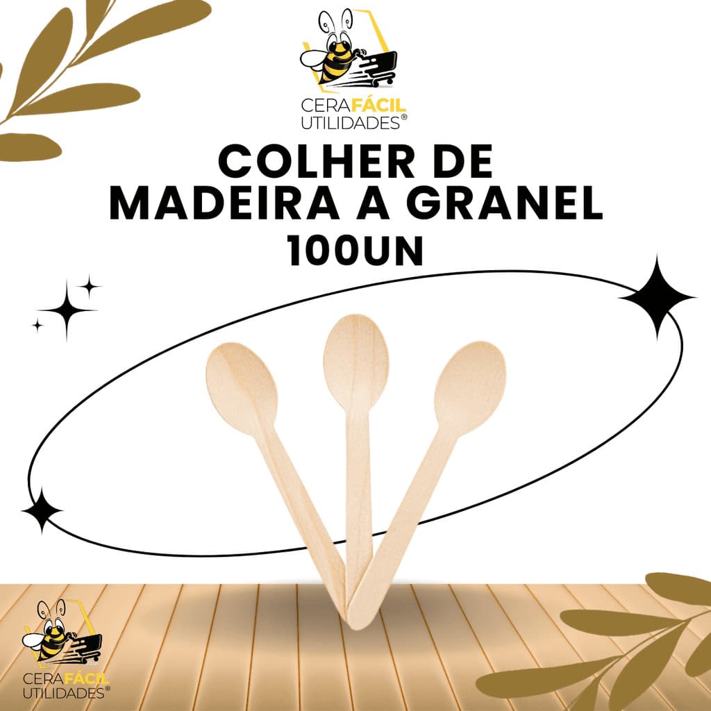 100un - Colher de madeira A Granel