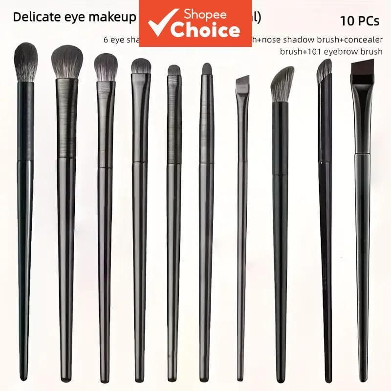 Pincéis para Maquiagem de Olhos Conjunto 10 peças Delineador Macio Lápis Lâmina Detalhes
